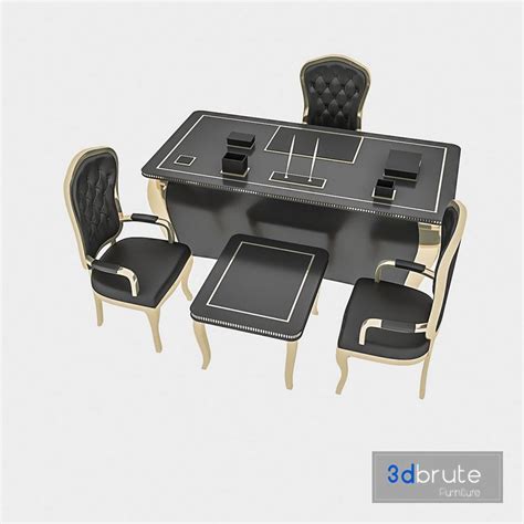 Classic Office Chair And Table 3d Model Buy Download 3dbrute