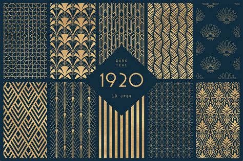 1920 Art Deco Seamless Patterns By The Paper Town On Creativemarket