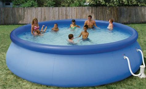 Summer escapes blue sun canopy lounge float w/ cup holder 80x36 nib. Summer Escapes 18 x 48 Quick Set Swimming Pool Set ...