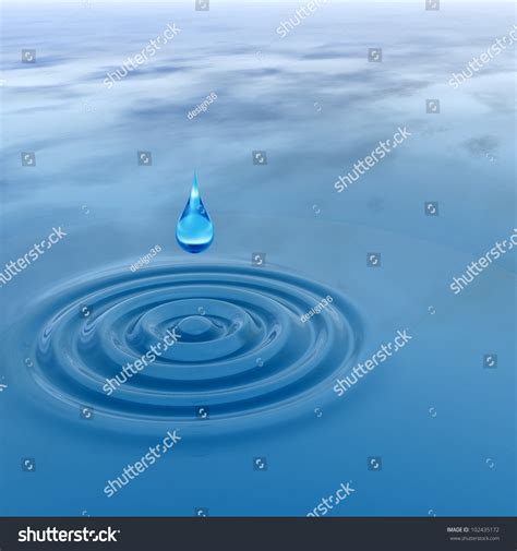 High Resolution Concept Conceptual Blue Liquid Stock Illustration