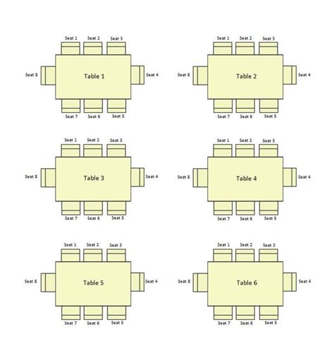 13 Table Seating Chart