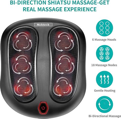 Nekteck Foot Massager With Heat Shiatsu Electric Kneading Foot Massage Machine 634324697235 Ebay
