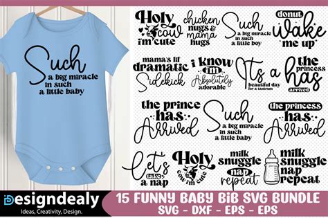 Funny Baby Bib Svg Bundle Illustration Par Designdealy · Creative Fabrica