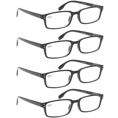 Reading Glasses 4 Pack Spring Hinge Comfort Readers