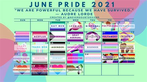 June Pride 2021 Lgbtqia Calendar Etsy France