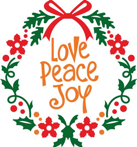 Joy Love Peace Christmas Sticker Tenstickers