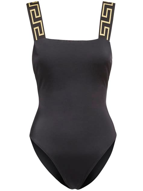 Versace Greek Strap One Piece Swimsuit Luisaviaroma