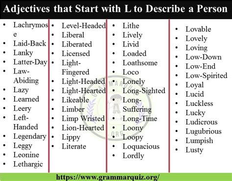 55 Adjectives That Start With L To Describe A Person With Meanings