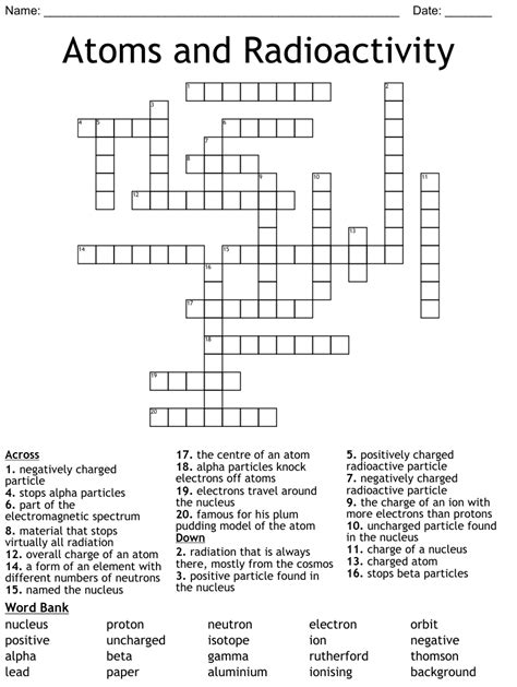 Scientific Crossword Puzzle Wordmint