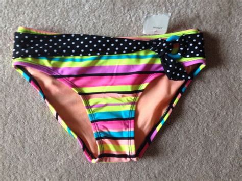 Girls Radio Fiji Girls Striped Multi Color Bikini Bottom Swimwear Size