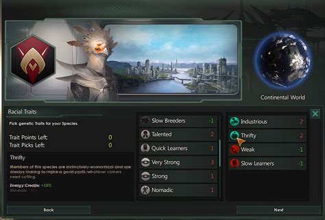 Cannot be added or removed after game start. #Rating #Stellaris #Species #Traits 1 to 10 points ...