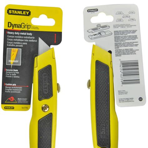 Stanley 10 779 Dynagrip Retractable Knife Metal Body With Rubber