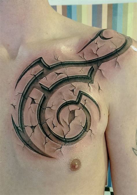 Tattoo kits, needles & machines. 3D Tribal Chest Tattoo | Best tattoo design ideas