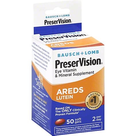 Bausch Lomb PreserVision Eye Vitamin And Mineral Supplement Soft Gels CT Eye Contacts