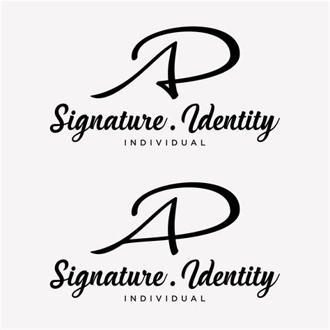 Letter Ap Monogram Style Handwriting Signature Identity Elegant