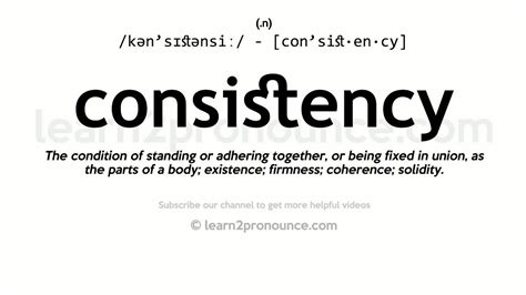 Pronunciation Of Consistency Definition Of Consistency Youtube