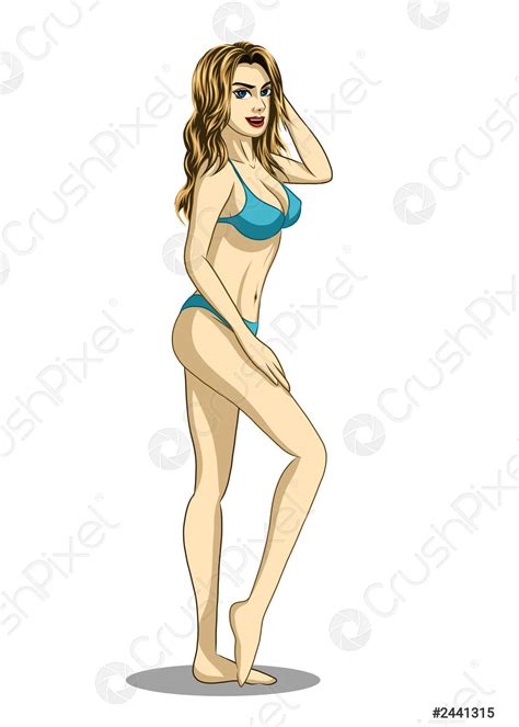 Vector ilustración de una hermosa mujer sexy en un vector de stock Crushpixel