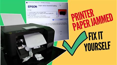 How To Fix Printer Paper Jammed Epson L3110 Youtube