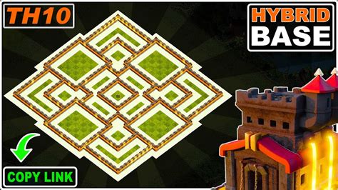 NEW BEST TH10 Hybrid Base 2023 Copy Link Clash Of Clans YouTube