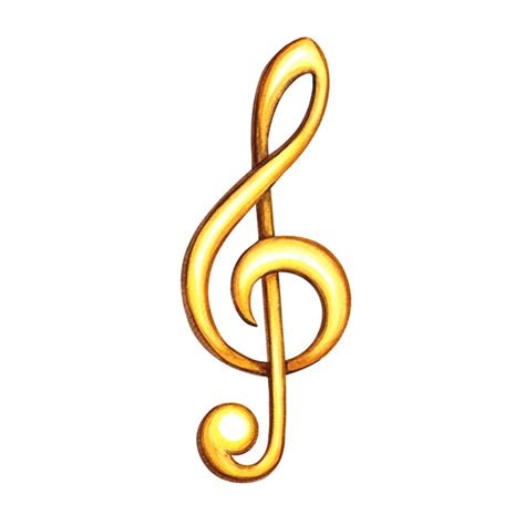 Premium Photo The Golden Treble Clef The Watercolor Illustration Is