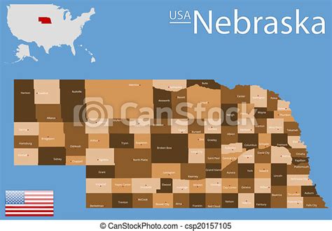 Nebraska County Map Detailed Map Of The State Of Nebraska With All