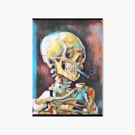 Vincent Van Gogh Skull Of A Skeleton With Burning Cigarette Water Color Art Deco Effect Art