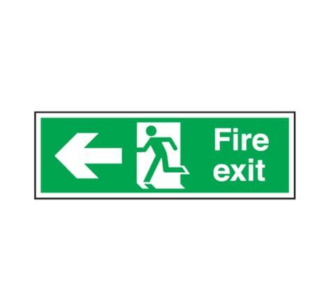 Fire Exit Sign With Arrow Rigid 150x450 Marlowe Fire And Security