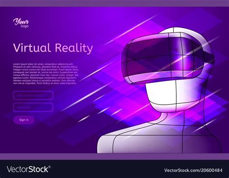 Virtual Reality Poster Man In Vr Headset Vector Image