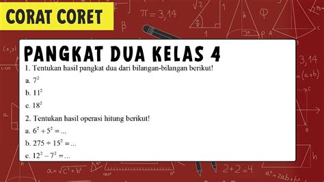 Akar Pangkat Dua Matematika Kelas Youtube Riset