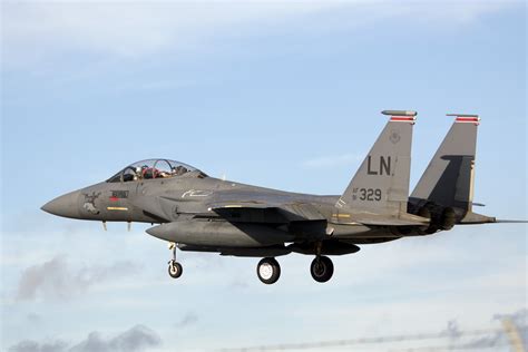 F 15e Strike Eagle Of 494th Fighter Squadron Returning To Raf