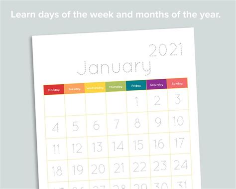 Preschool Calendar Tracing Pages 2021 2022 In 2022 Preschool Calendar Homeschool Preschool