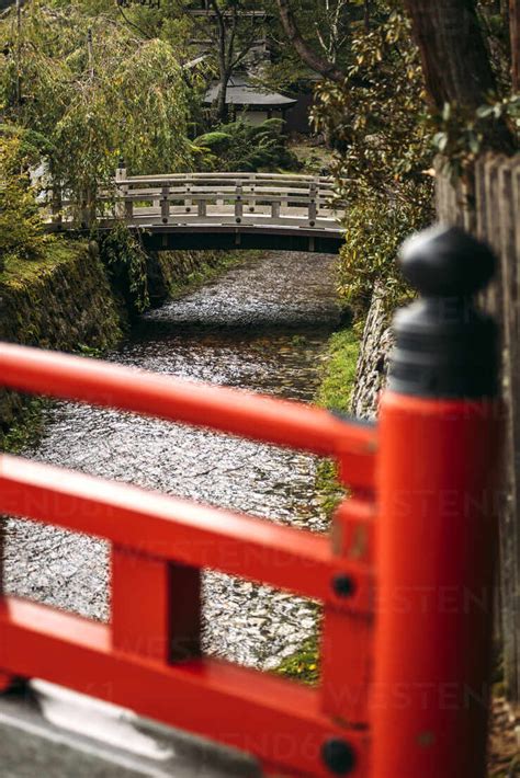 Bridge Over River In Koyasan Japan Stock Photo