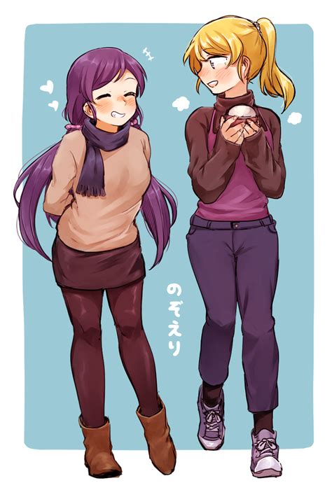 Chadolbaegi Ayase Eli Toujou Nozomi Love Live Tan Sweater Commentary Request Highres