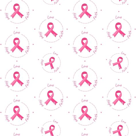 premium vector pink ribbon seamless pattern background for breast cancer awareness campaign