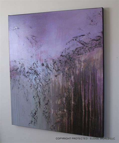 Purple Canvas Wall Art Amethyst Textured Painting Abstract Etsy
