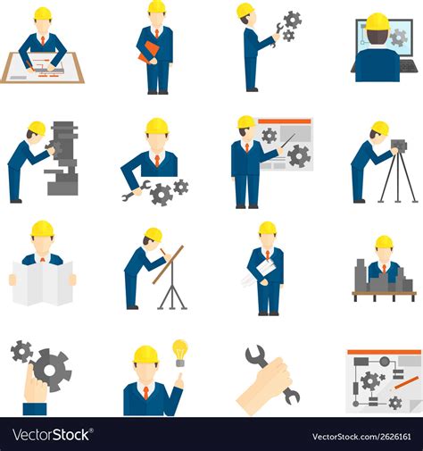 Set Of Engineer Icons Royalty Free Vector Image