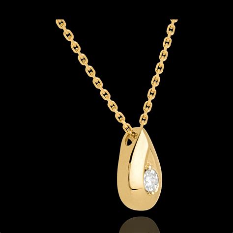 Teardrop Necklace Yellow Gold With Diamond Edenly Jewellery