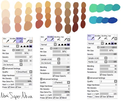 Skin Colour Palette And Brush Settings By Nomisupernova On Deviantart
