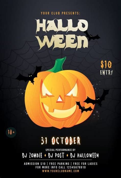 Halloween Pumpkin Party Free Flyer Template For Halloween Parties