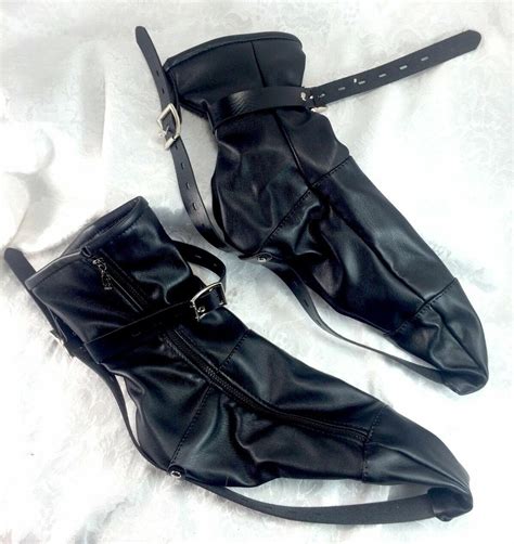 Bound Soft Pu Leather Padded Booties Feet Restraint Socks Ankle Cuffs Legcuffs Ebay