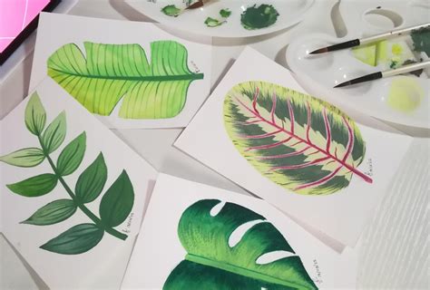 Tropical Leaves In Gouache Skillshare Student Project
