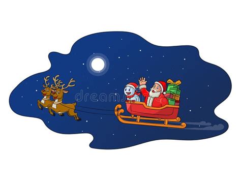 Christmas Sleigh Ride Themed Illustration Stock Illustration