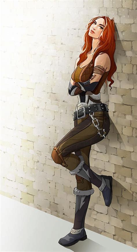 female redhead character rogue chains on belt attitude dnd pathfinder character up to moder