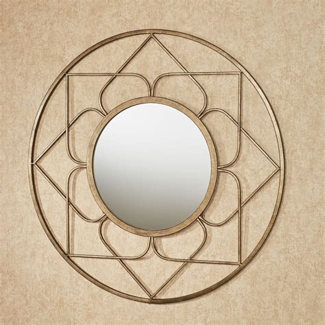 Raleigh Aged Gold Metal Round Wall Mirror