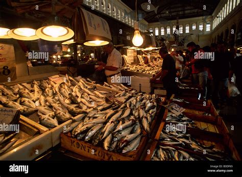 Greece Athens Central Market Fresh Fish Stock Photo Alamy