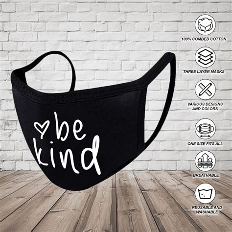 Be Kind Face Mask Be Human Face Mask Cute Little Kindness Etsy