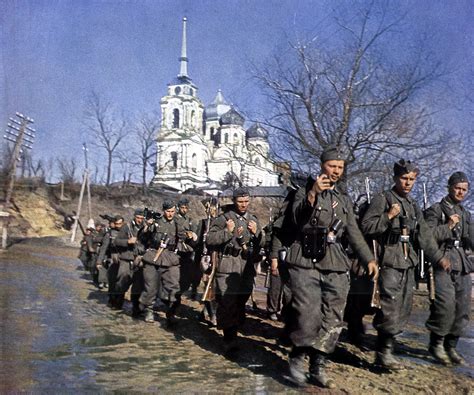 World War Ii In Color German Soldiers Marching In The East In 1941