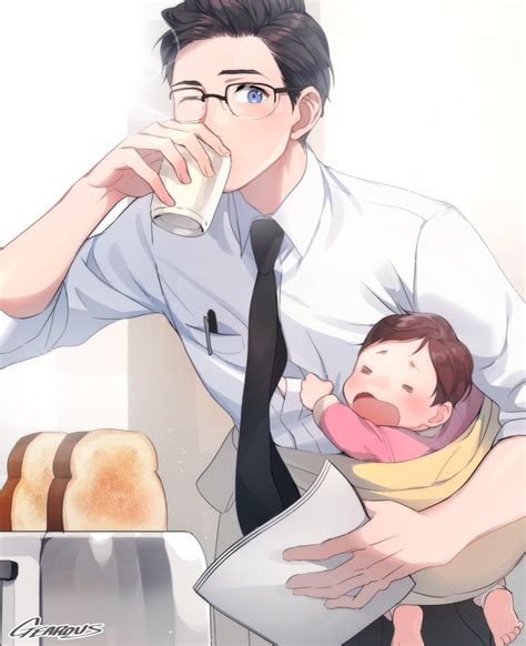 Working Daddy Anime Dad Anime Guys With Glasses Handsome Anime