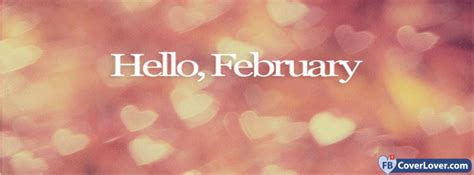 Hello February Hearts Seasonal Facebook Cover Maker