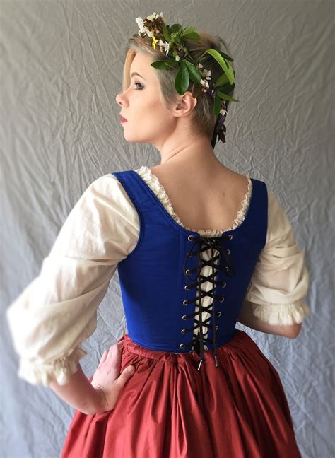 Ren Faire Corset Bodice 20 Color Options Front And Back Etsy New Zealand